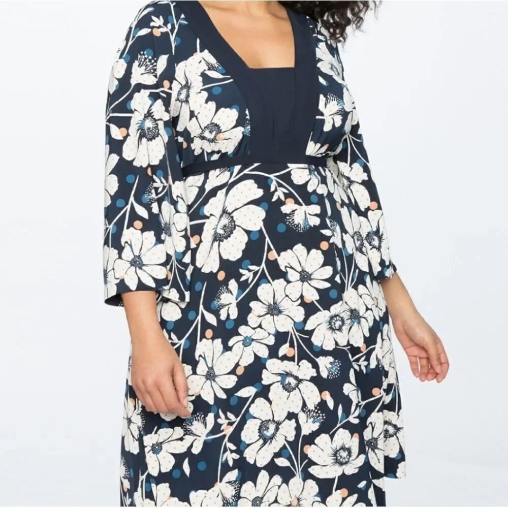 Eloquii Flowered Fit & Flare Dress